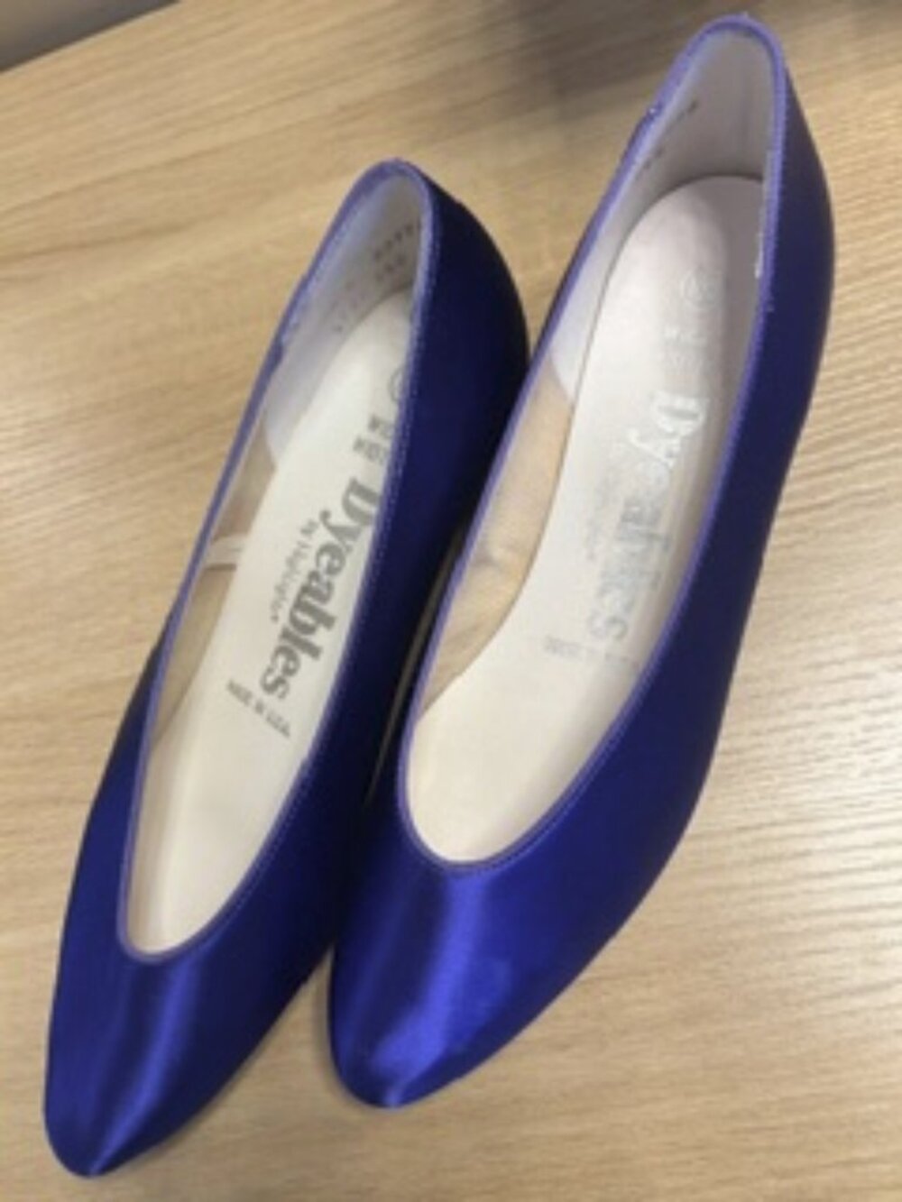 Dyeables Vintage Pumps 90s Satin Low Heel Formal Wedding Blue Women Size 10W